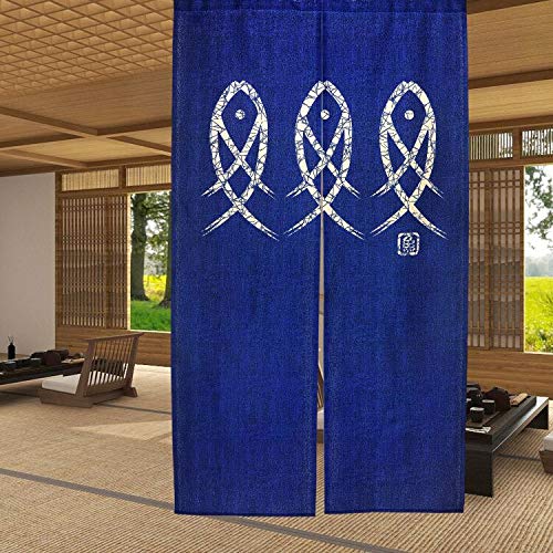 Noren Curtain Doorway - Antik Karakter Balık Japon Noren Perde