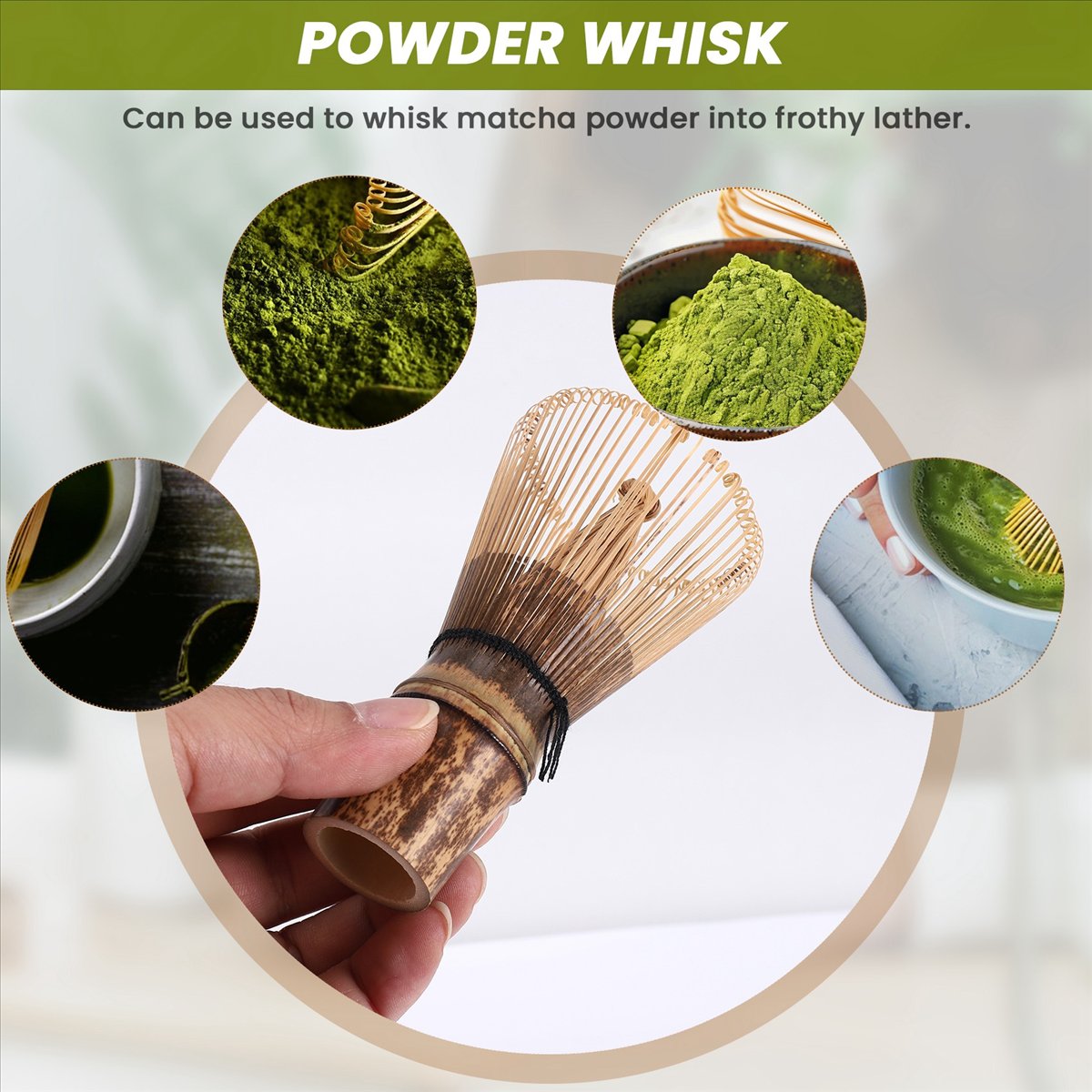 Bamboo Whisk Chasen - ABFW 80 Çatalı Matcha Çırpıcısı Japon