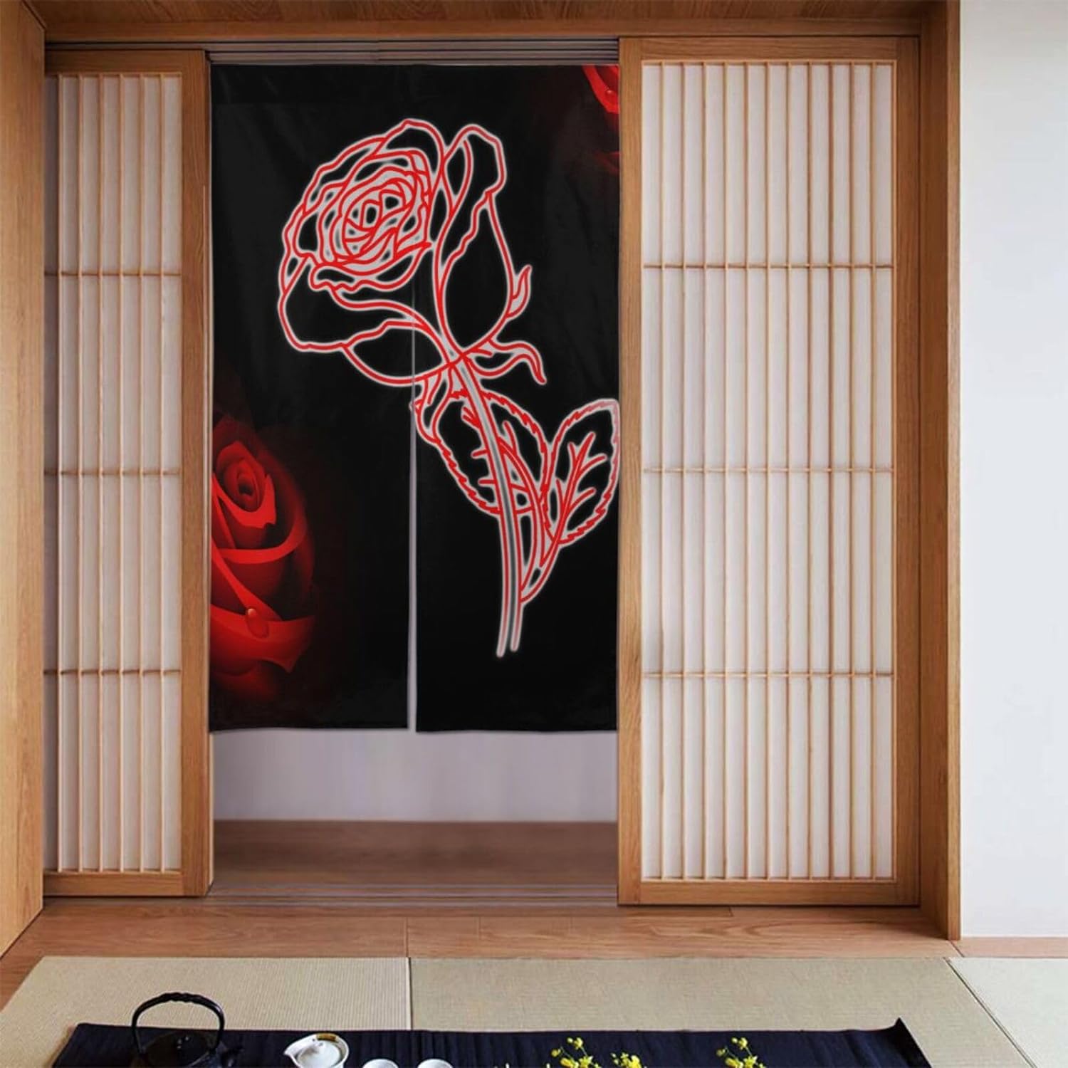 Romantik Gül Baskı Kapı Perdes - Noren Curtain Doorway incelemesi ve fiyatı